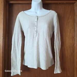 J.‎ Crew long sleeve nude henley shirt sz S